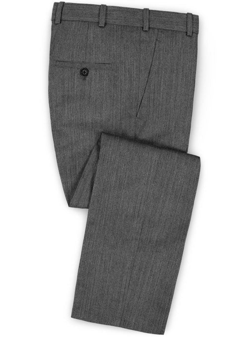 Herringbone Wool Mid Gray Suit - StudioSuits