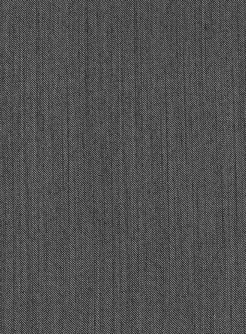 Herringbone Wool Mid Gray Suit - StudioSuits