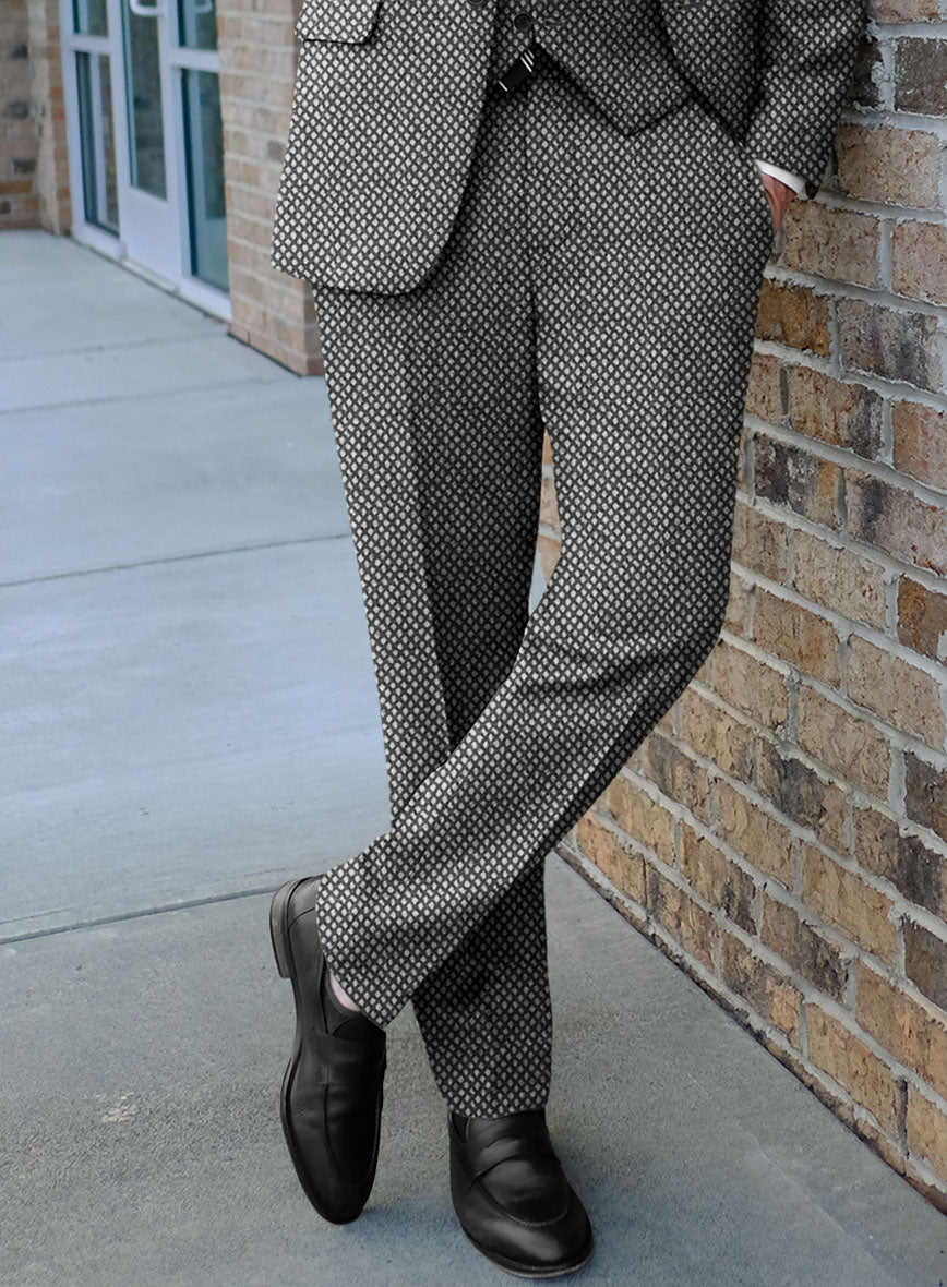 Highlander Heavy Honeycomb Gray Tweed Pants - StudioSuits