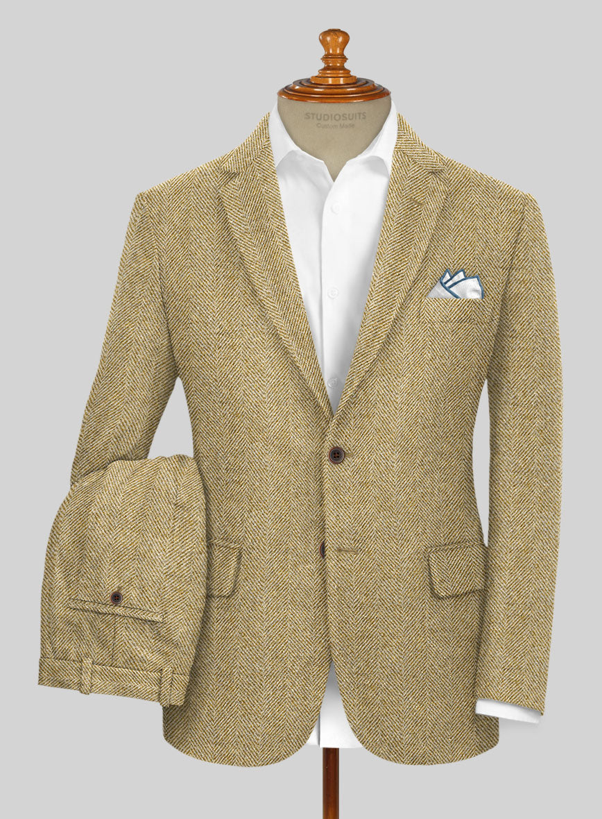 Highlander Heavy Beige Herringbone Tweed Suit - StudioSuits