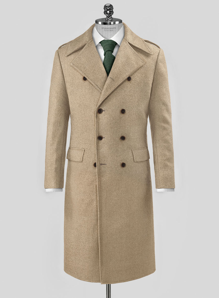 Highlander Beige Tweed GQ Overcoat – StudioSuits