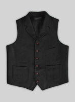 Highlander Black Tweed Hunting Vest - StudioSuits