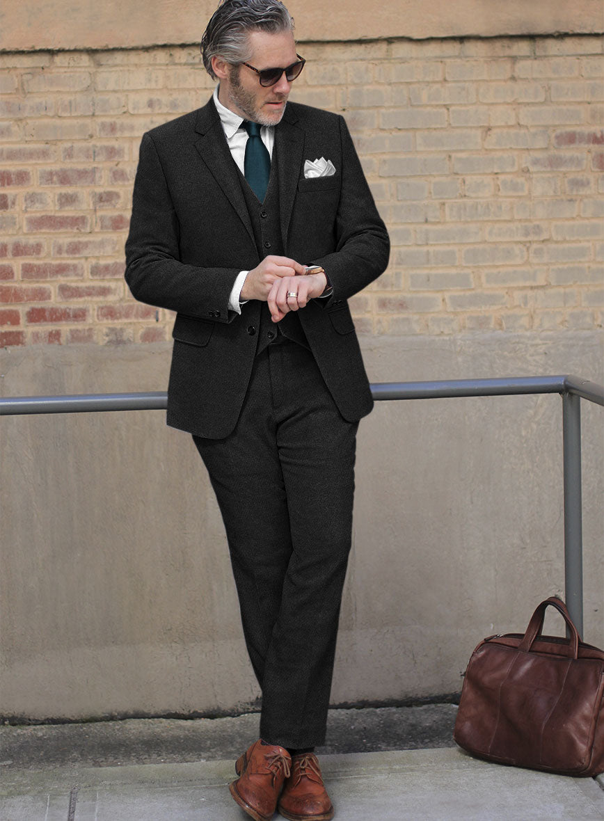Highlander Black Tweed Suit - StudioSuits