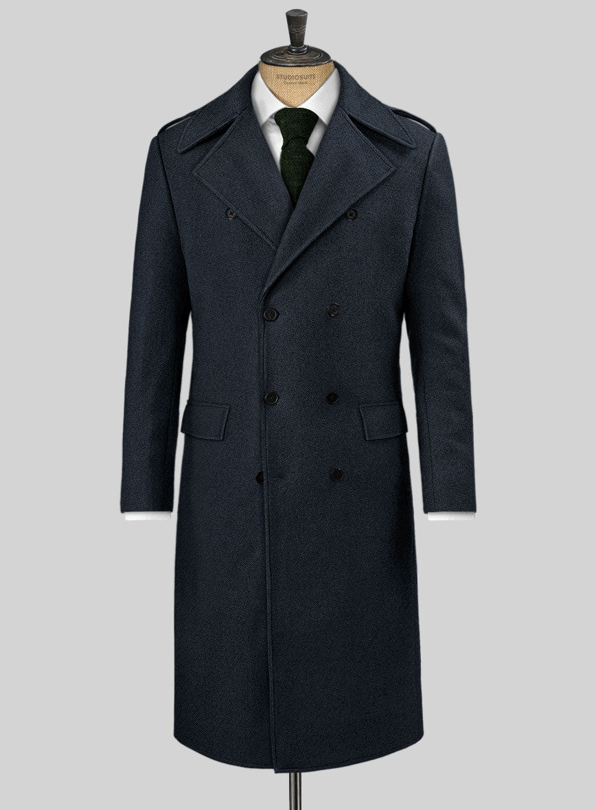 Highlander Blue Tweed GQ Trench Coat - StudioSuits
