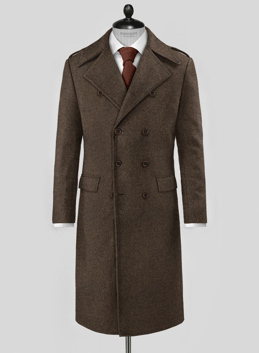 Highlander Dark Brown Tweed -GQ Overcoat - StudioSuits