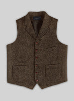 Highlander Dark Brown Tweed Hunting Vest - StudioSuits