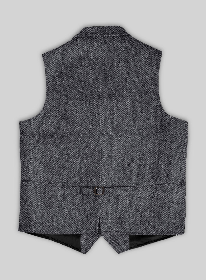 Highlander Heavy Charcoal Herringbone Tweed Hunting Vest – StudioSuits