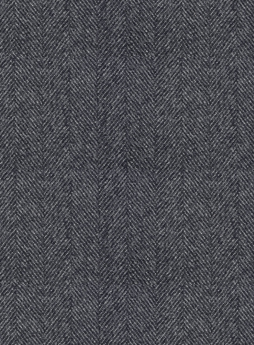 Highlander Heavy Charcoal Herringbone Tweed Hunting Vest - StudioSuits