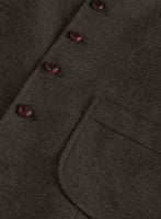 Highlander Heavy Dark Brown Herringbone Tweed Hunting Vest - StudioSuits