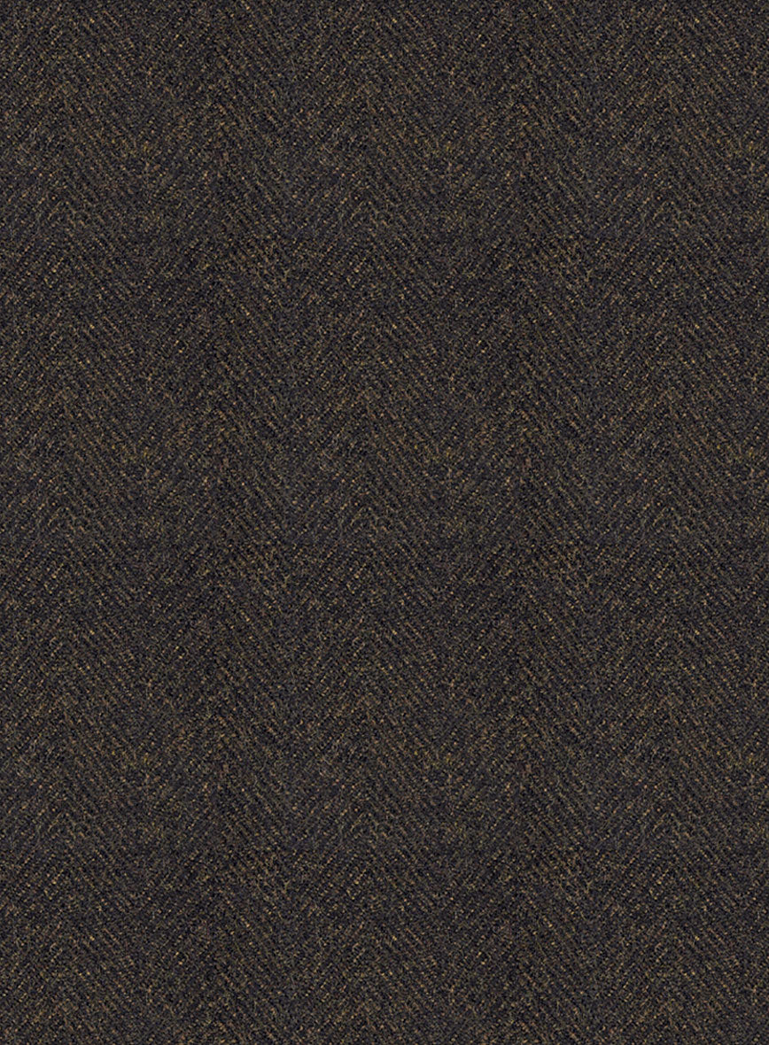 Highlander Heavy Dark Brown Herringbone Tweed Hunting Vest - StudioSuits