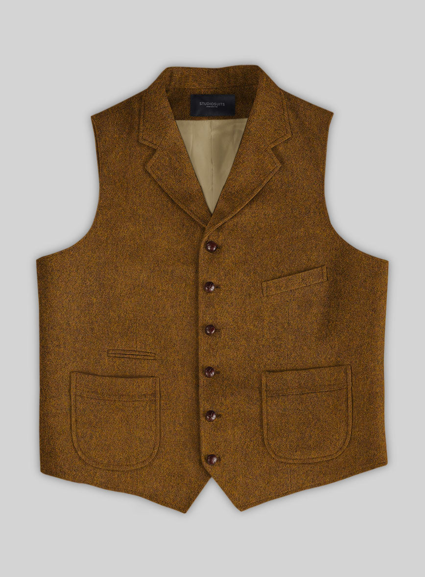 Highlander Heavy Rust Tweed Hunting Vest - StudioSuits