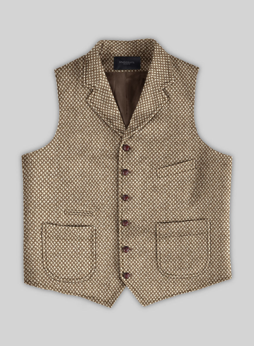 Highlander Heavy Honeycomb Brown Tweed Hunting Vest - StudioSuits