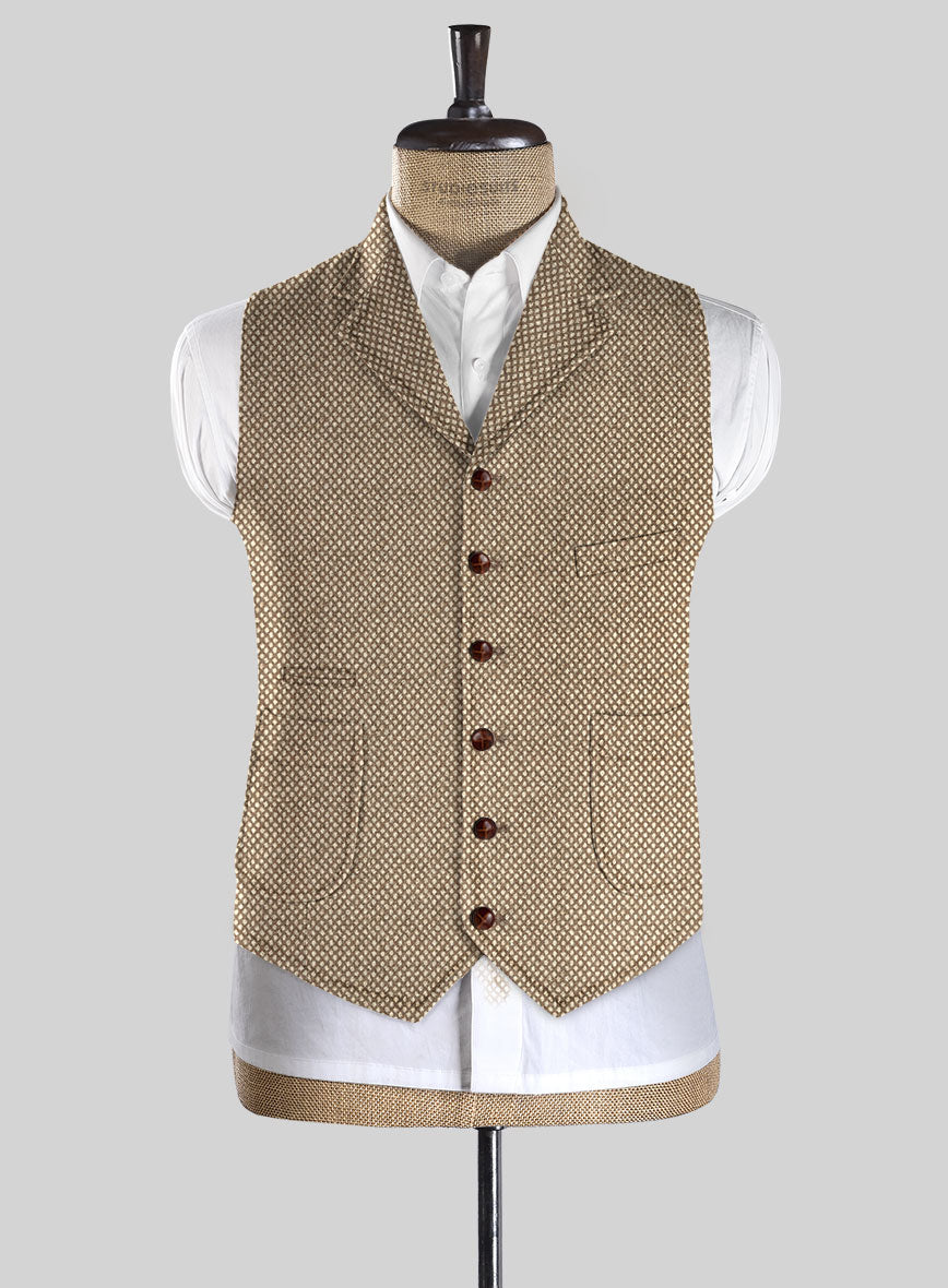 Highlander Heavy Honeycomb Brown Tweed Hunting Vest - StudioSuits