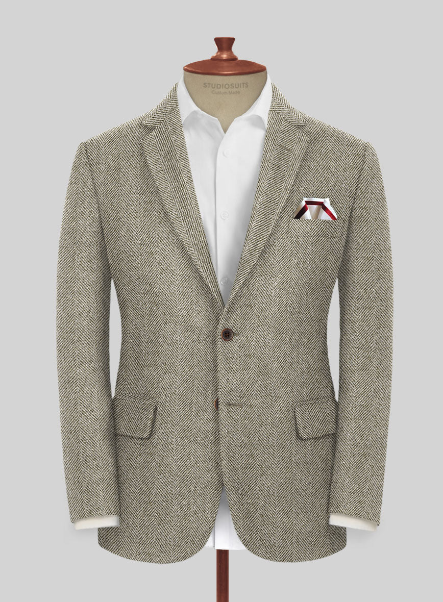 Highlander Heavy Light Brown Herringbone Tweed Suit - StudioSuits