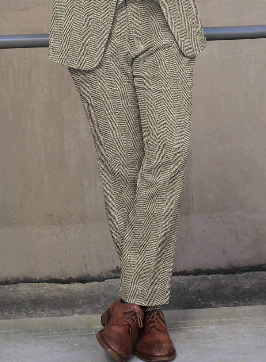 Highlander Heavy Light Brown Herringbone Tweed Suit - StudioSuits