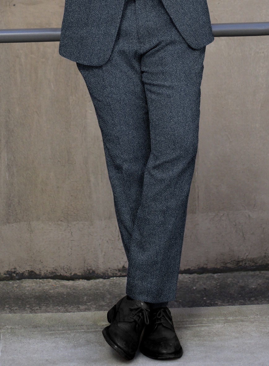 Highlander Heavy Blue Herringbone Tweed Suit - StudioSuits