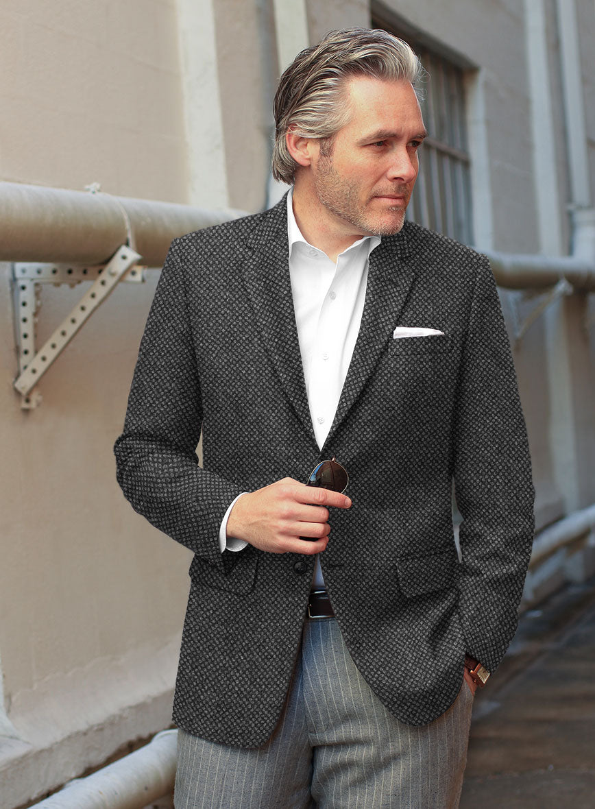 Highlander Heavy Honeycomb Charcoal Tweed Suit - StudioSuits