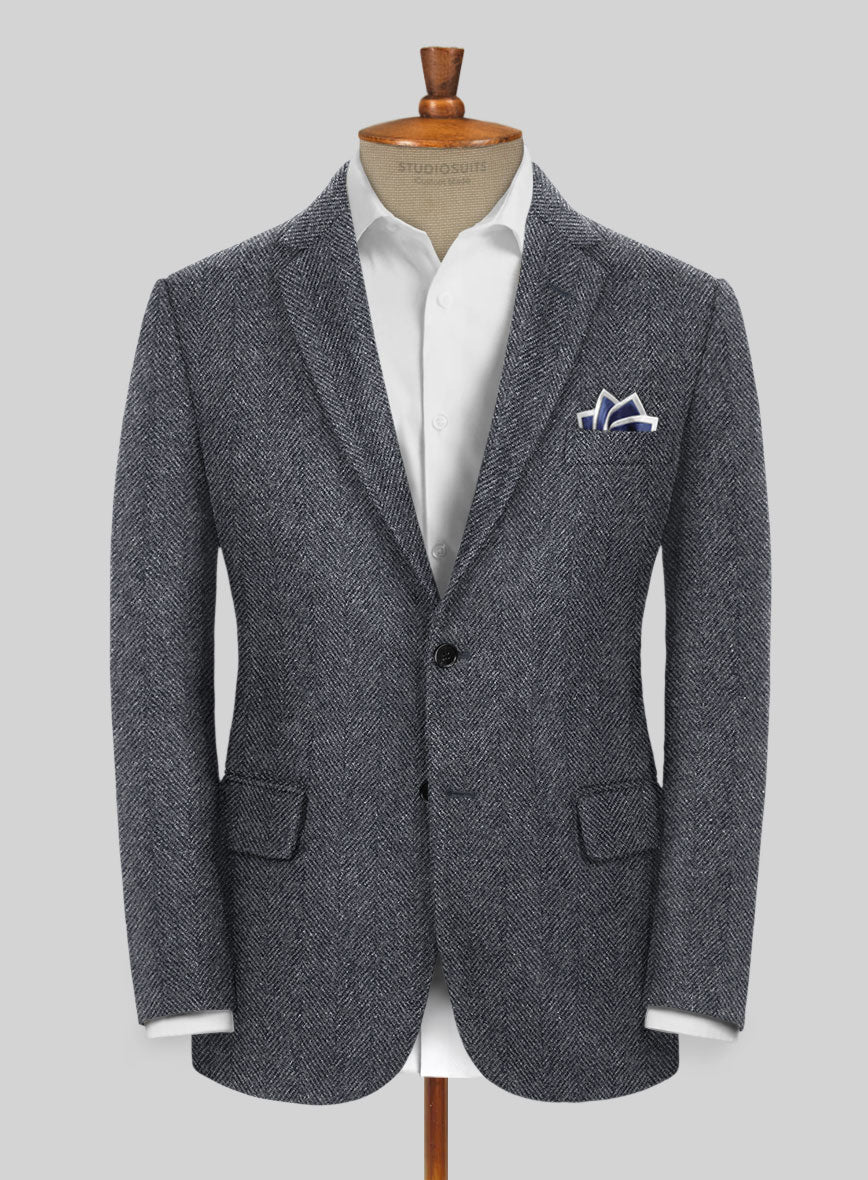 Highlander Heavy Charcoal Herringbone Tweed Suit - StudioSuits
