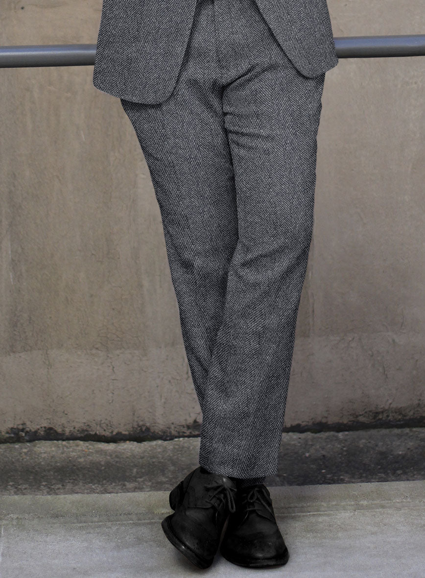 Highlander Heavy Charcoal Herringbone Tweed Suit - StudioSuits