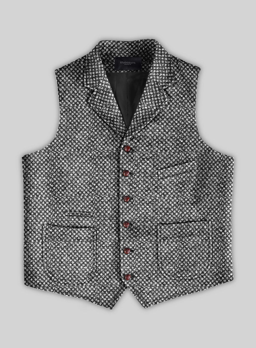 Highlander Heavy Honeycomb Gray Tweed Hunting Vest - StudioSuits