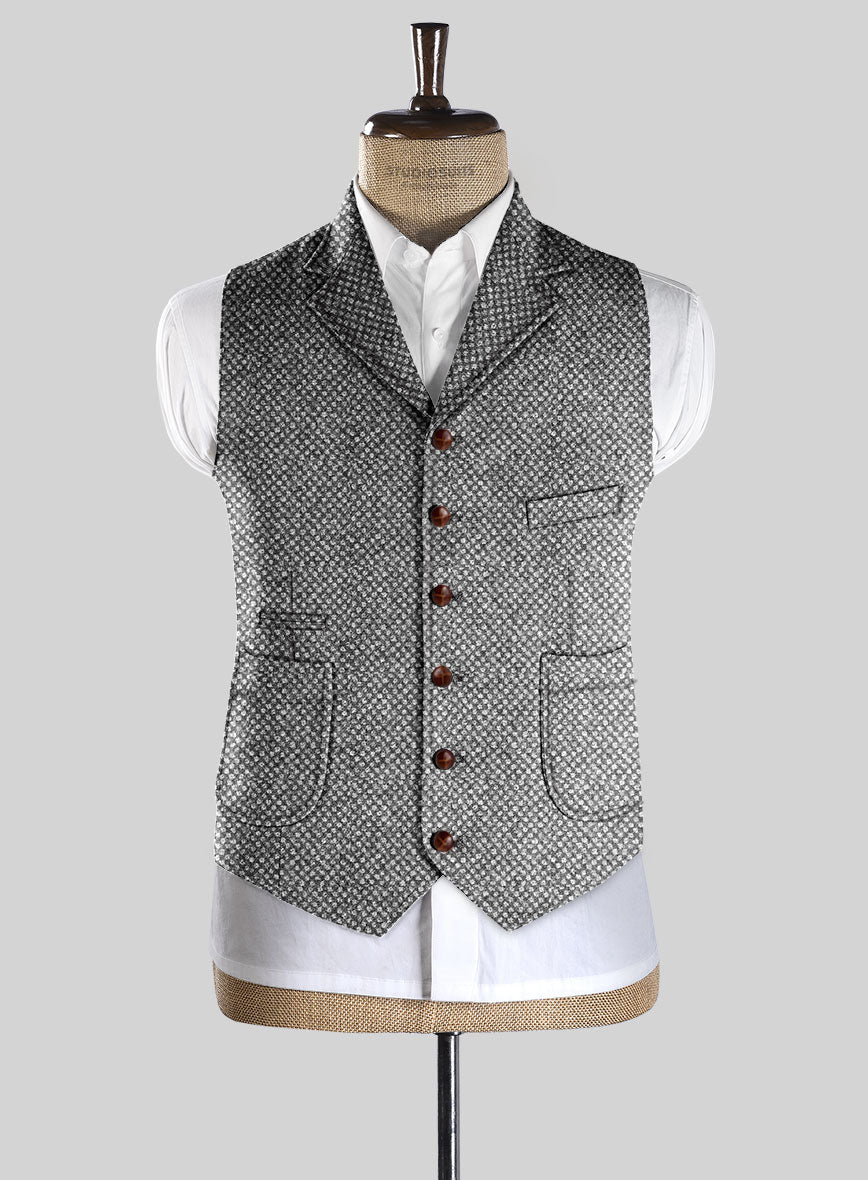 Highlander Heavy Honeycomb Gray Tweed Hunting Vest - StudioSuits