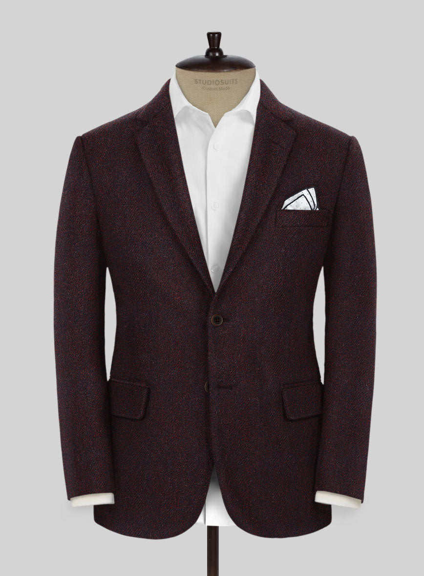 Highlander Heavy Wine Herringbone Tweed Suit - StudioSuits