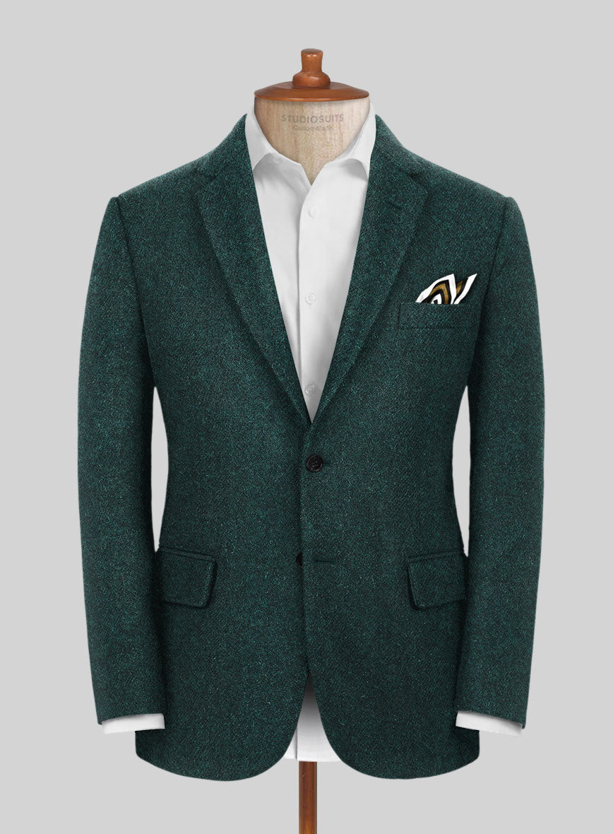 Highlander Melange Green Tweed Jacket - StudioSuits