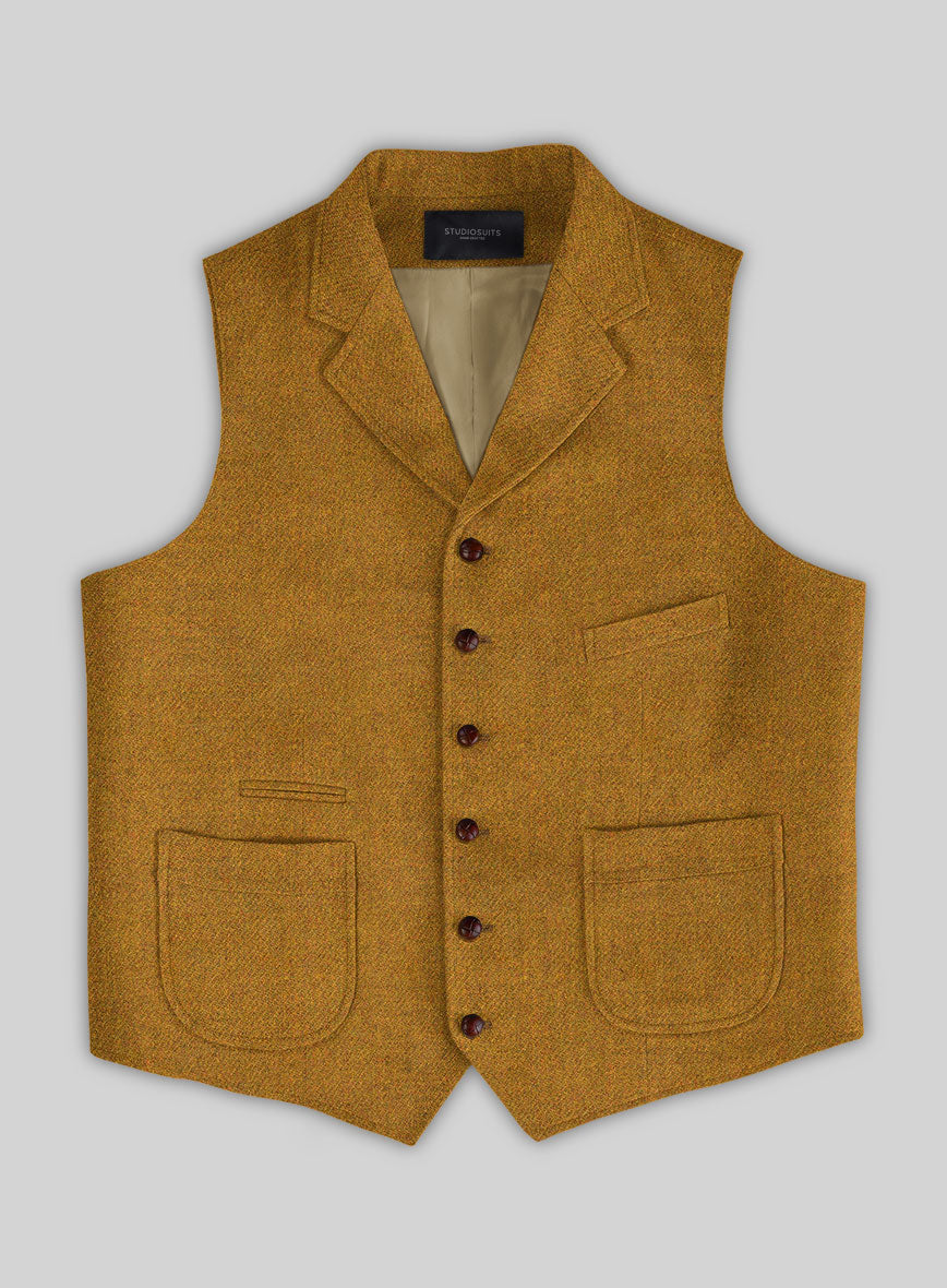 Highlander Mustard Tweed Hunting Vest - StudioSuits