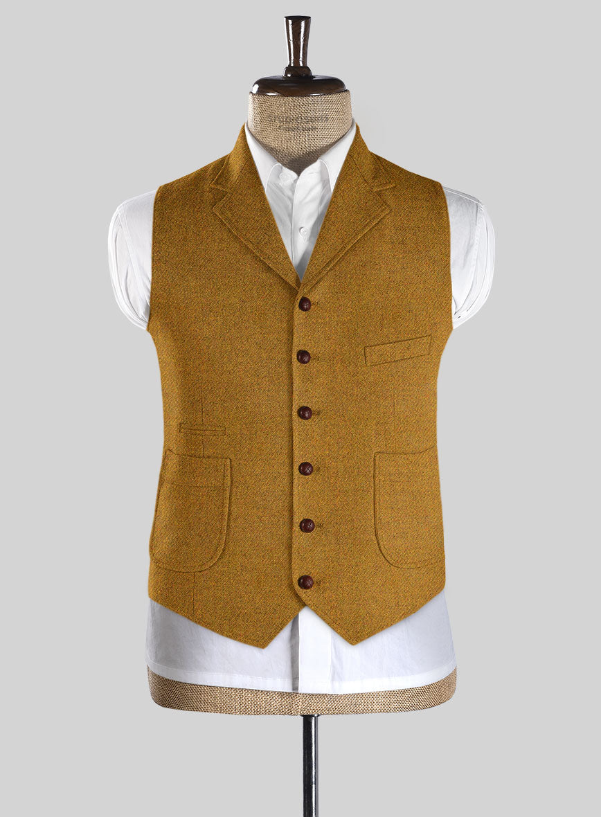 Highlander Mustard Tweed Hunting Vest - StudioSuits