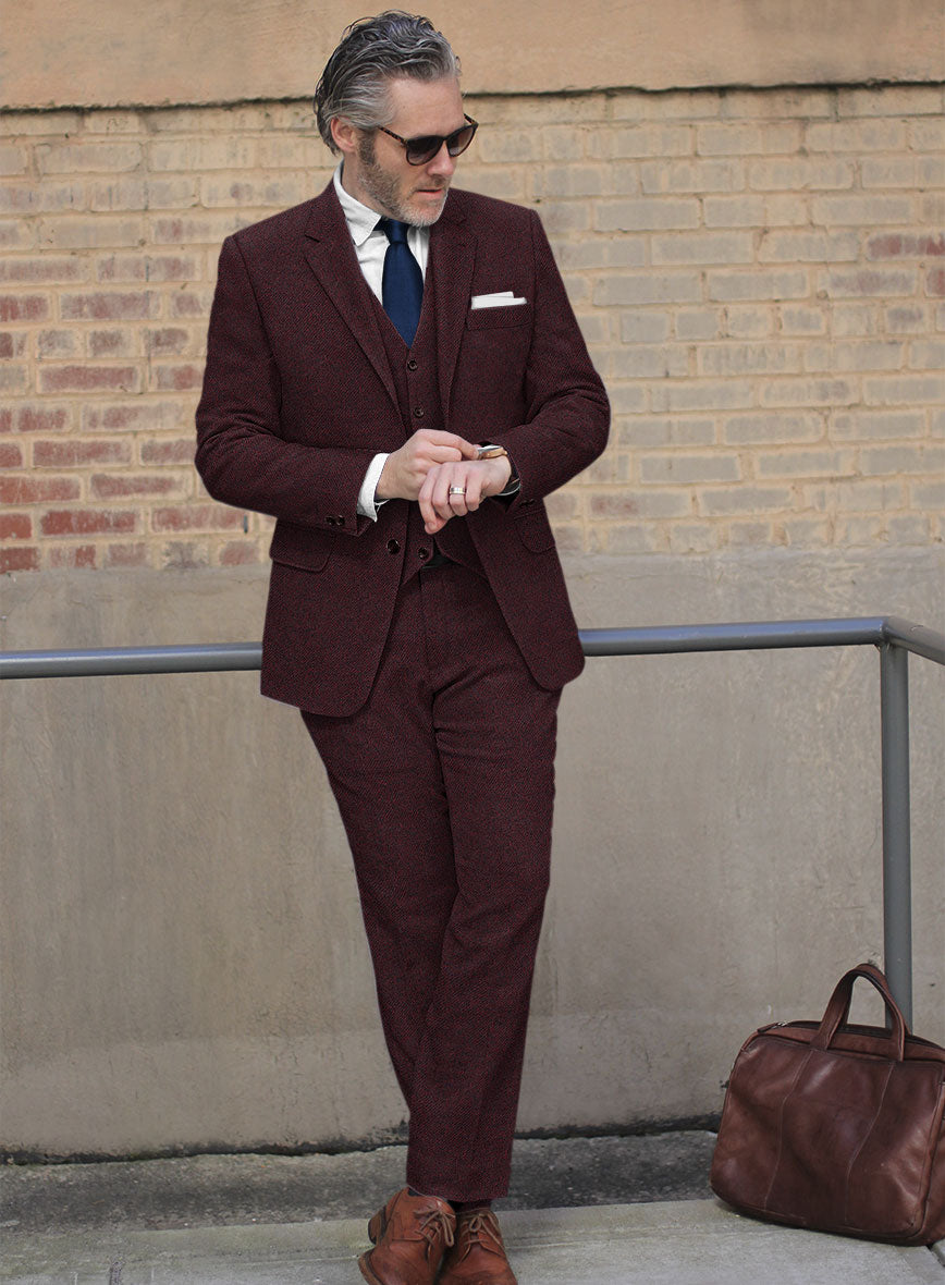 Highlander Sangria Tweed Suit - StudioSuits
