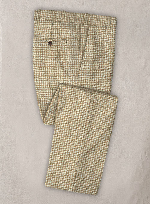 Houndstooth Beige Tweed Pants - StudioSuits