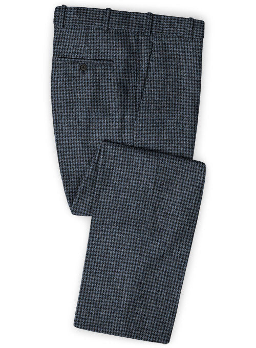 Houndstooth Blue Tweed Pants - StudioSuits