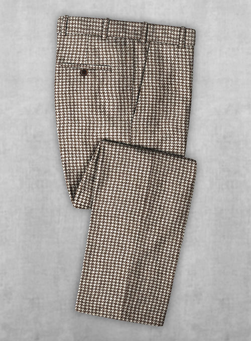 Houndstooth Brown Tweed Pants - StudioSuits