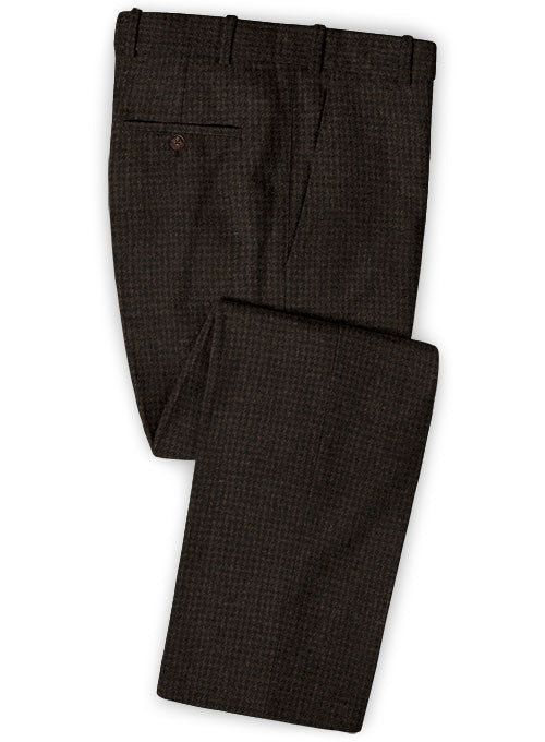 Houndstooth Dark Brown Tweed Suit - StudioSuits