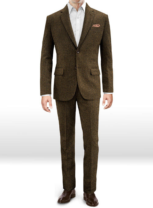 Houndstooth Tan Tweed Suit - StudioSuits