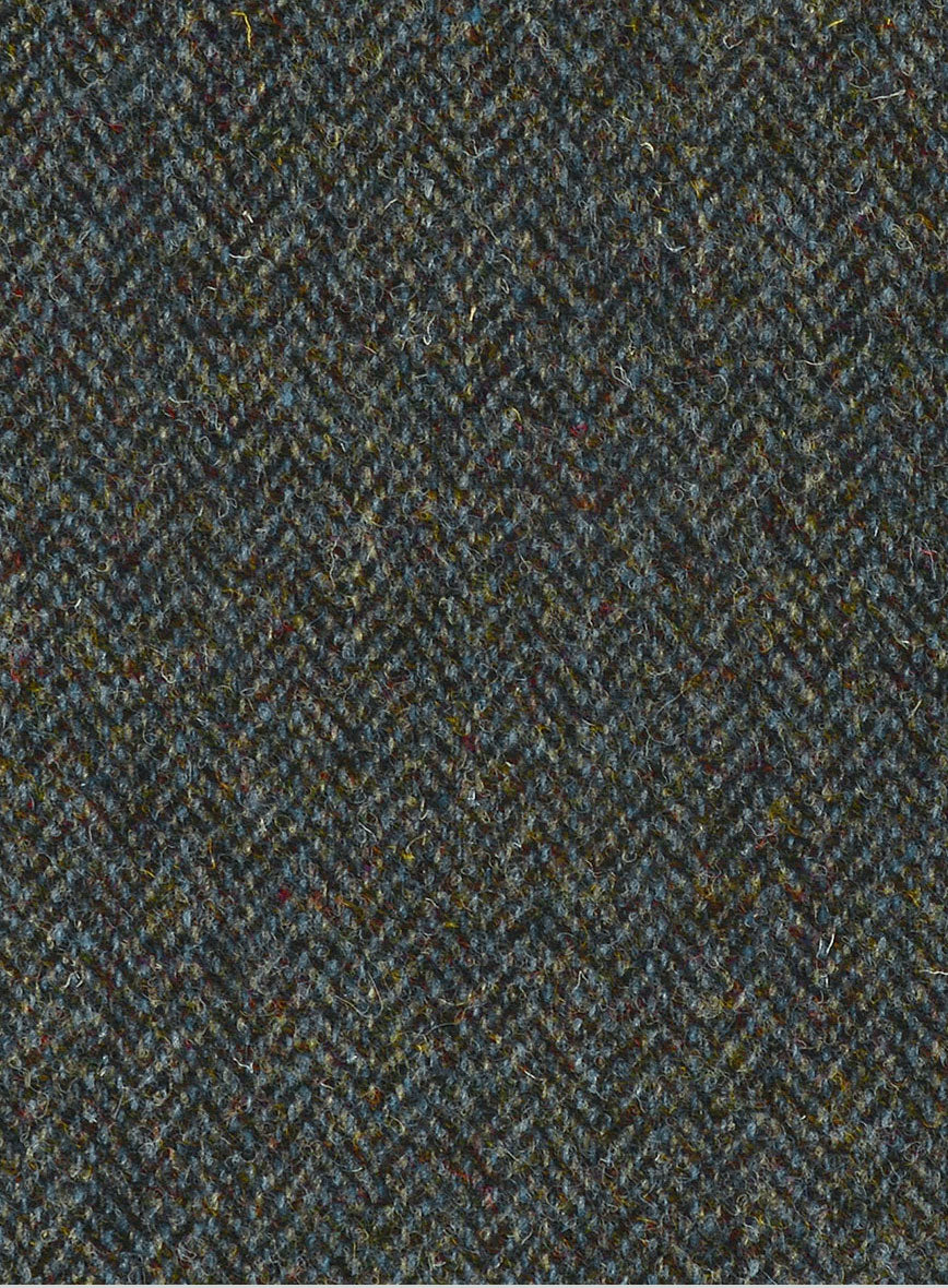 Harris Tweed Ridge Blue Herringbone Hunting Vest - StudioSuits