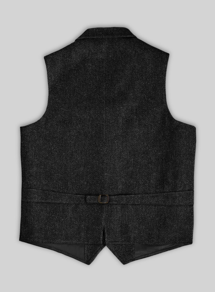 Harris Tweed Royal Charcoal Hunting Vest - StudioSuits