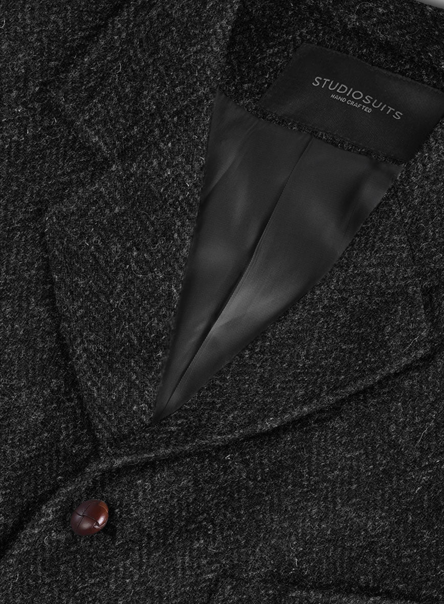 Harris Tweed Royal Charcoal Hunting Vest - StudioSuits