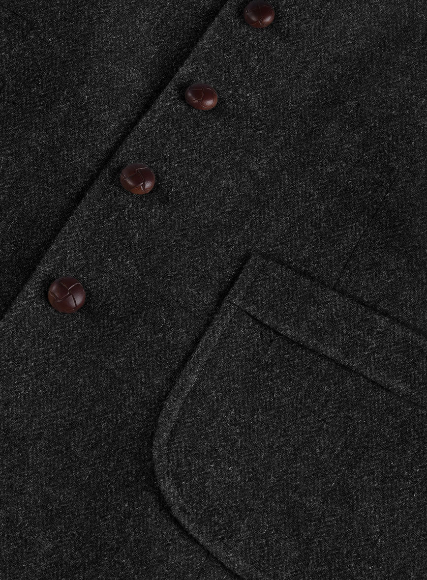 Harris Tweed Royal Charcoal Hunting Vest - StudioSuits