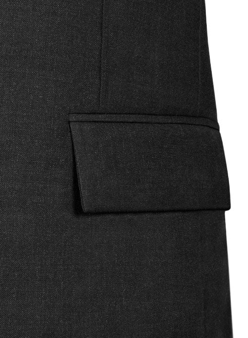 Huddersfield Dk Charcoal Pure Wool Double Breasted Blazer - StudioSuits