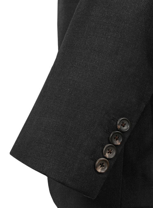 Huddersfield Dk Charcoal Pure Wool Double Breasted Blazer - StudioSuits