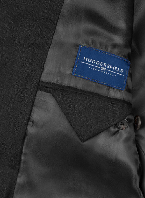 Huddersfield Dk Charcoal Pure Wool Double Breasted Blazer - StudioSuits