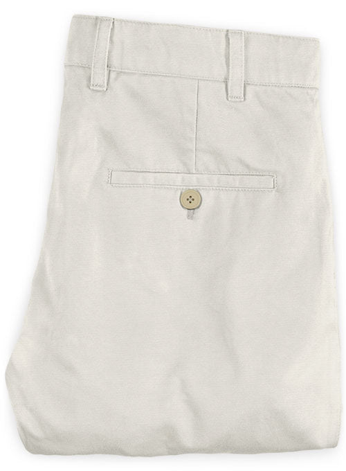 Washed Ice Beige Super Cotton Stretch Chino Pants - StudioSuits