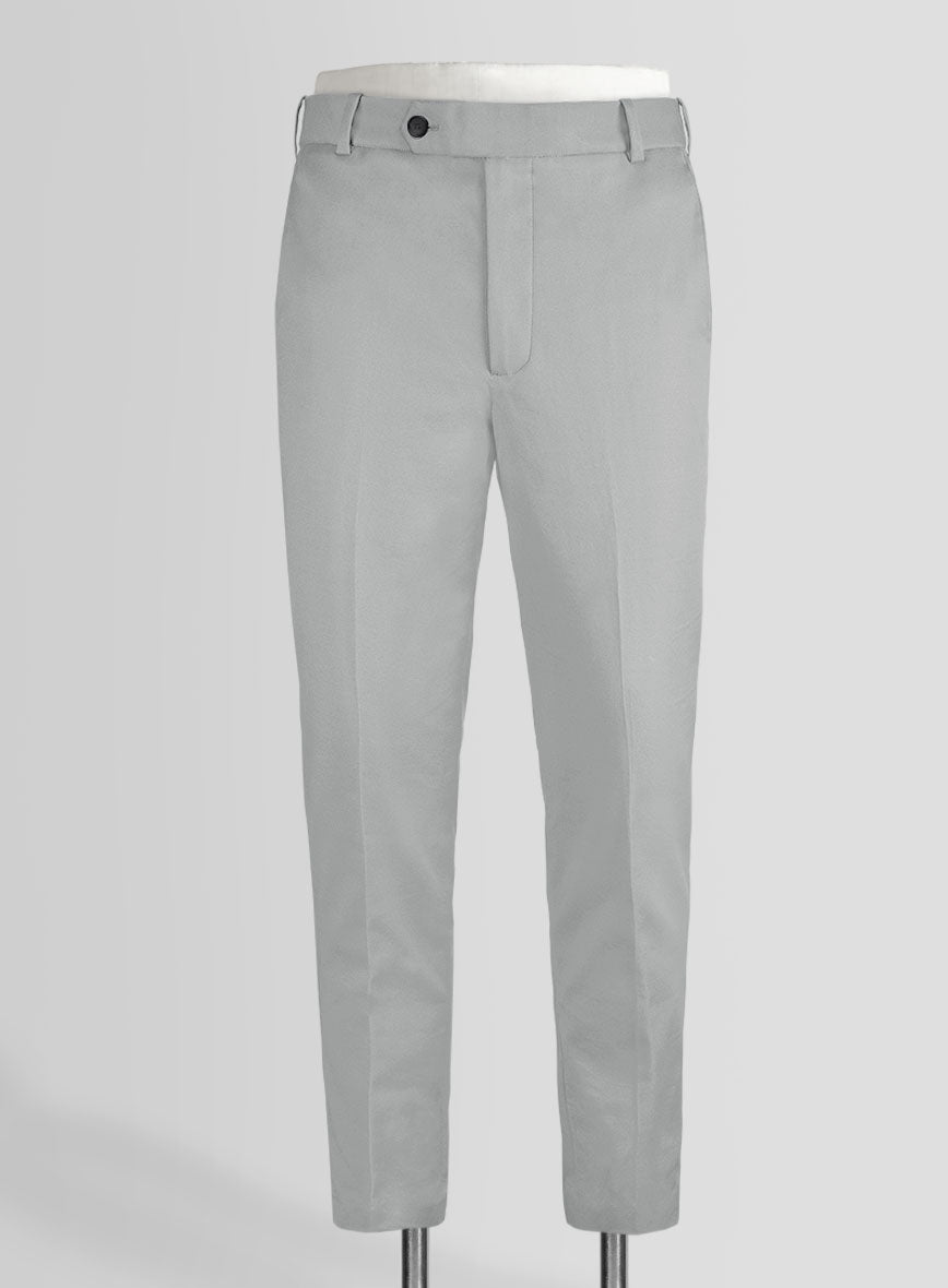 Ice Gray Cotton Power Stretch Chino Pants – StudioSuits