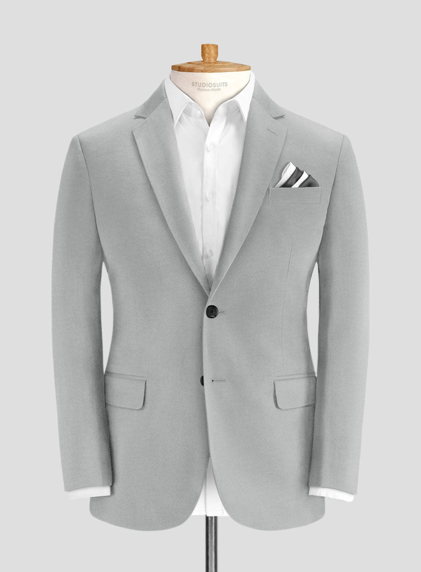 Ice Gray Cotton Power Stretch Chino Suit - StudioSuits