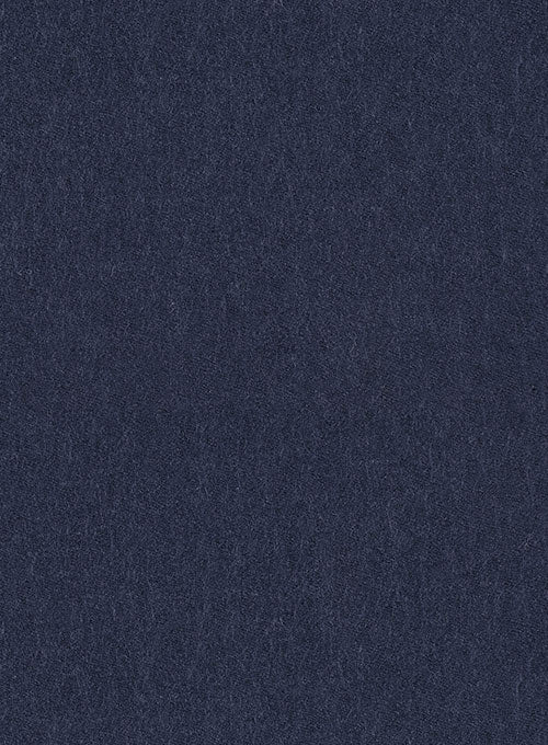 Indigo Blue Highland Flannel Wool Trousers - StudioSuits