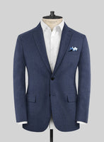 Indigo Blue Flannel Wool Jacket - StudioSuits