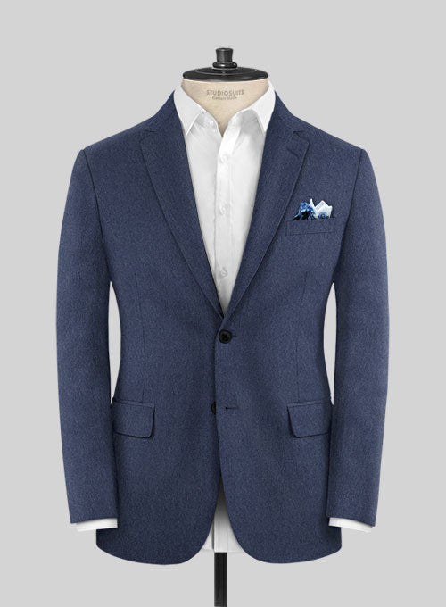 Indigo Blue Flannel Wool Suit - StudioSuits