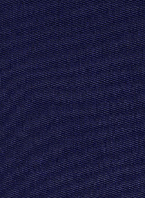 Ink Blue Cotton Wool Stretch Pants - StudioSuits