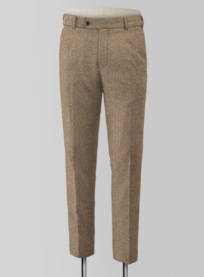 Irish Brown Herringbone Tweed Pants